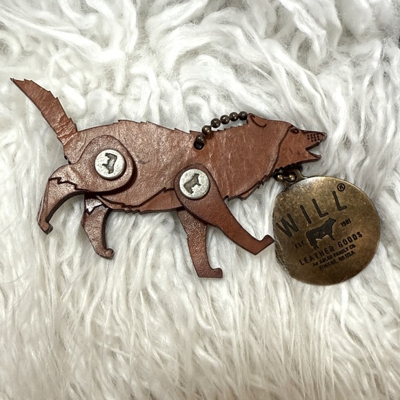 2 Will Leather Goods Jointed fidget Keychain Bag Charms ULTRA RARE Turtle Wolf - Picture 7 of 12